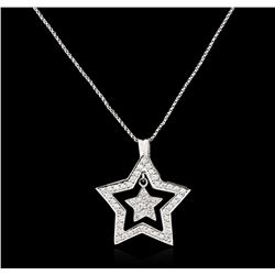 14KT White Gold 0.70ctw Diamond Star Pendant With Chain