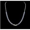 Image 1 : 14KT White Gold 12.74ctw Tanzanite and Diamond Necklace