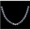 Image 2 : 14KT White Gold 12.74ctw Tanzanite and Diamond Necklace