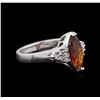 Image 2 : 14KT White Gold 1.78ct Garnet and Diamond Ring