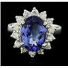 Image 1 : 14KT White Gold 3.00ct Tanzanite and Diamond Ring