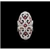Image 1 : 1.30ctw Ruby and Diamond Ring - 14KT White Gold