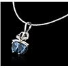 Image 3 : 14KT White Gold 6.00ctw Topaz and Diamond Necklace