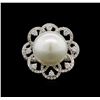 Image 1 : South Sea Cultured Pearl and Diamond Ring - 14KT White Gold
