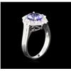 Image 3 : 1.67ct Tanzanite and Diamond Ring - 14KT White Gold