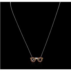 18KT Two-Tone Gold 0.35ctw Pink Sapphire Pendant With Chain