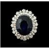 Image 1 : 14KT White Gold 16.15ct Sapphire and Diamond Ring