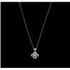Image 1 : 0.75ctw Diamond Pendant With Chain - 18KT White Gold