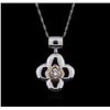 Image 2 : 0.75ctw Diamond Pendant With Chain - 18KT White Gold