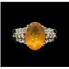Image 1 : 3.59ct Opal and Diamond Ring - 14KT Yellow and White Gold