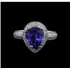 Image 1 : 2.60ct Tanzanite and Diamond Ring - 14KT White Gold