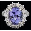 Image 1 : 14KT White Gold 7.59ct Tanzanite and Diamond Ring