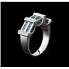 Image 3 : 14KT White Gold 0.98ctw Blue Diamond Ring