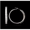 Image 2 : 14KT White Gold 1.62ctw Diamond Hoop Earrings