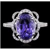 Image 1 : 14KT White Gold 3.09ct Tanzanite and Diamond Ring