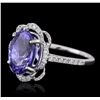 Image 2 : 14KT White Gold 3.09ct Tanzanite and Diamond Ring