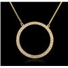 Image 2 : 18KT Yellow Gold 1.35ctw Diamond Pendant With Chain