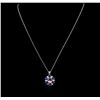 Image 1 : 14KT White Gold 2.65ct Tourmaline, Sapphire and Diamond Pendant With Chain