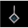 Image 1 : 14KT White Gold 0.96ctw Blue Diamond Pendant