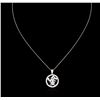 Image 2 : 14KT White Gold 0.15ctw Diamond Pendant With Chain