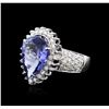 Image 2 : 14KT White Gold 7.39ct Tanzanite and Diamond Ring