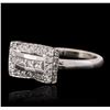 Image 2 : 14KT White Gold 0.77ctw Diamond Ring