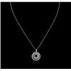 Image 2 : 14KT White Gold 1.35ctw Diamond Pendant With Chain