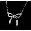 Image 1 : 14KT White Gold Bow Necklace