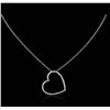 Image 1 : 14KT White Gold 0.20ctw Diamond Heart Pendant With Chain