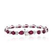 Image 2 : 14KT White Gold 18.15ctw Ruby and Diamond Bracelet