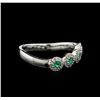Image 2 : 0.26ctw Emerald and Diamond Ring - 18KT White Gold