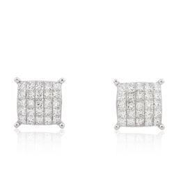 14KT White Gold 1.70ctw Diamond Earrings