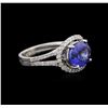 Image 2 : 14KT White Gold 3.64ct Tanzanite and Diamond Ring