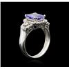 Image 3 : 1.98ct Tanzanite and Diamond Ring - 14KT White Gold