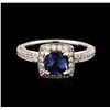Image 1 : 18KT White Gold 1.34ct Tanzanite and Diamond Ring