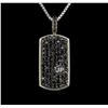 Image 2 : 3.00ctw Black Diamond Pendant With Chain - SILVER