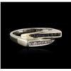 Image 2 : 10KT Two-Tone Gold 0.20ctw Sapphire and Diamond Ring