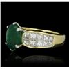 Image 2 : 18KT Yellow Gold 1.88ct Emerald and Diamond Ring