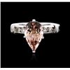 Image 1 : 14KT White Gold 2.63ct Morganite and Diamond Ring