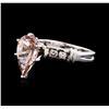 Image 2 : 14KT White Gold 2.63ct Morganite and Diamond Ring