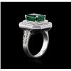 Image 3 : 14KT White Gold 4.09ct Emerald and Diamond Ring