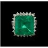 Image 1 : 14KT White Gold 12.76ct Emerald and Diamond Ring