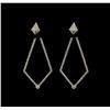 Image 1 : 1.23ctw Diamond Dangle Earrings - 14KT White Gold