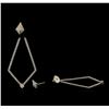 Image 2 : 1.23ctw Diamond Dangle Earrings - 14KT White Gold