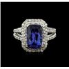 Image 1 : 14KT White Gold 3.58ct Tanzanite and Diamond Ring