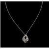 Image 1 : 14KT White Gold 2.48ctw Diamond Pendant With Chain