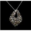Image 2 : 14KT White Gold 2.48ctw Diamond Pendant With Chain