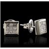 Image 2 : 14KT White Gold 0.73ctw Diamond Earrings