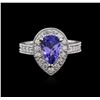 Image 1 : 14KT White Gold 1.63ct Tanzanite and Diamond Ring