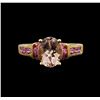 Image 1 : 18KT Yellow Gold 1.66ct Morganite and Pink Sapphire Ring